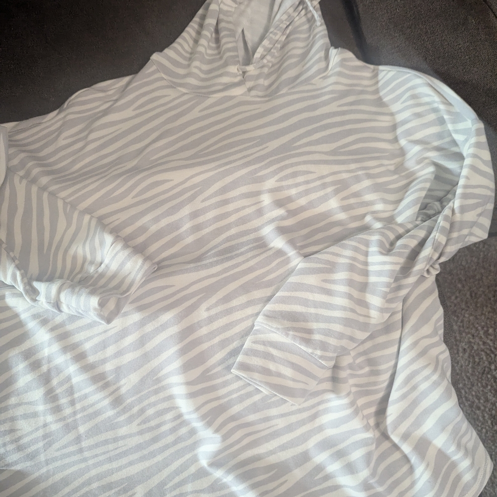 Ultra Flirt Gray Zebra Print Hoodie